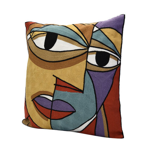 Kissenbezug mit Stickerei und Reißverschluss, Größe: 43x43cm image number 1