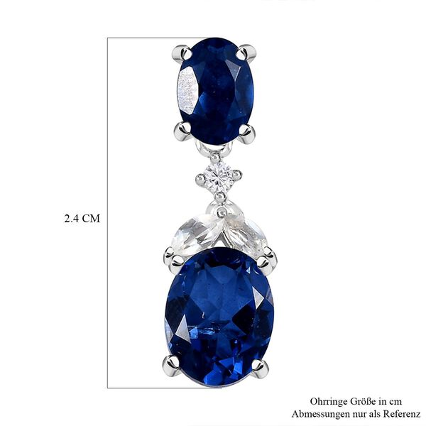 Ceylonfarbene Quarz und wei&szlig;e Topas-Ohrringe - 6,60 ct. image number 5