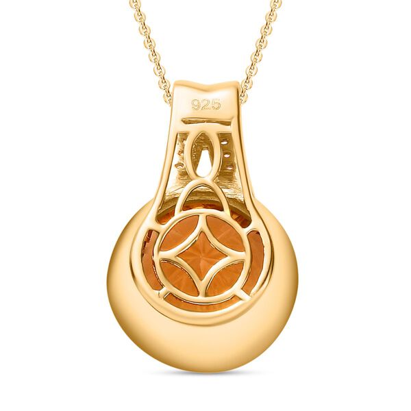 Citrin und Zirkon Anhänger mit 45cm Kette - 6.84 ct image number 5