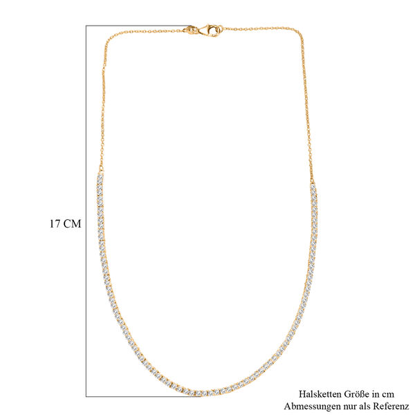 LUXURIANT VS-EF Labor Diamant 50cm Halskette, 925 Silber 750 Gelbgold Vermeil - 4,14 ct. image number 6
