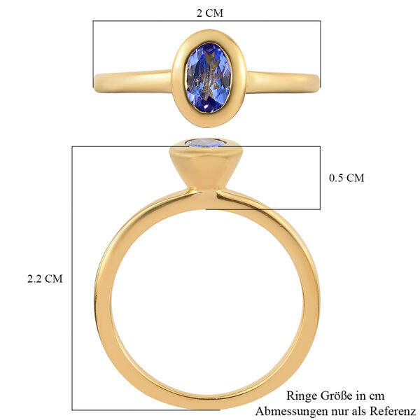 Tansanit Solitär Ring 925 Silber vergoldet  ca. 0,45 ct image number 7