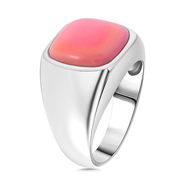 AAA Natürlicher Rosa Königsmuschel Perle (12x12 mm) Ring 925 Silber rhodiniert (Größe 18.00) ca. image number 4