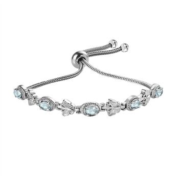 Himmelblauer Topas Armband ca. 26.75 cm Edelstahl ca. 2.55 ct