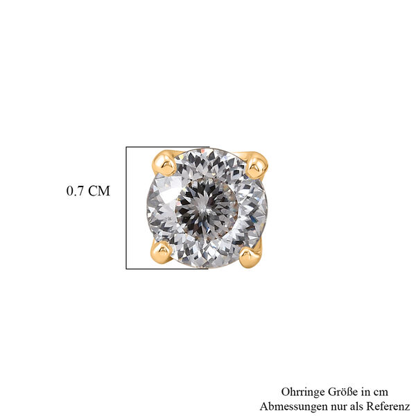 D'Joy Moissanit Ohrringe 925 Silber Vergoldet ca. 2.02 ct image number 4