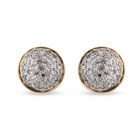 Diamant-Ohrstecker, 925 Silber Gelbgold Vermeil ca. 0.33 ct