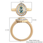 Kambodschanischer blauer Zirkon Ring 925 Silber vergoldet  ca. 1,33 ct image number 6