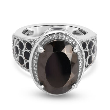 Elite Shungit Ring 925 Silber platiniert  ca. 3,63 ct