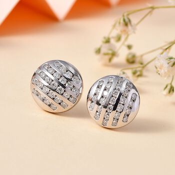 Moissanit Ohrringe, 925 Silber rhodiniert - 1,08 ct.