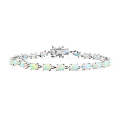AA Nat&uuml;rlicher, &auml;thiopischer Welo Opal Armband ca. 19 cm 925 Silber rhodiniert ca. 5,22 ct.