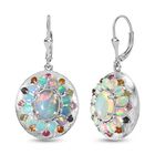 Natürlicher, äthiopischer Welo Opal Ohrringe 925 Silber platiniert ca. 5,87 ct.