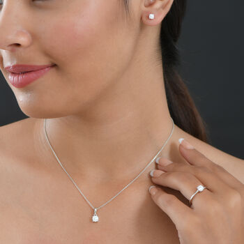 D'Joy Moissanit Schmuckset, 925 Silber platiniert - 1,34 ct.