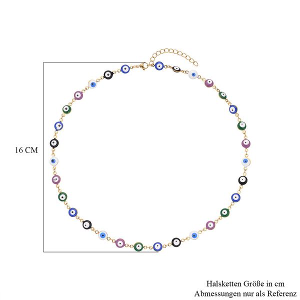 Mehrfarbige, emaillierte Halskette, ca. 50 cm, Edelstahl ca. 15,00g image number 4