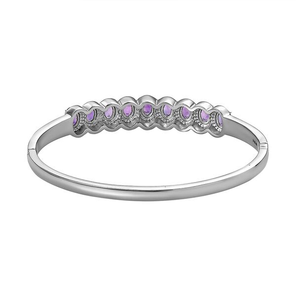 Afrikanischer Amethyst Armreif, ca. 19 cm, 316L Edelstahl ca. 4.52 ct image number 4