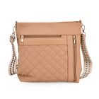 Crossbody-Tasche mit Steppmuster, Kunstleder, 21 x 13 x 7,5 cm, Beige