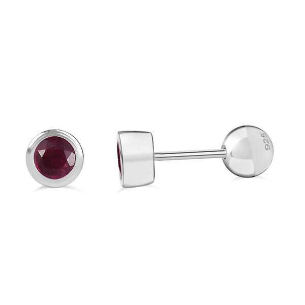 Afrikanische Rubin Ohrringe, 925 Silber rhodiniert - 0,76 ct. image number 0