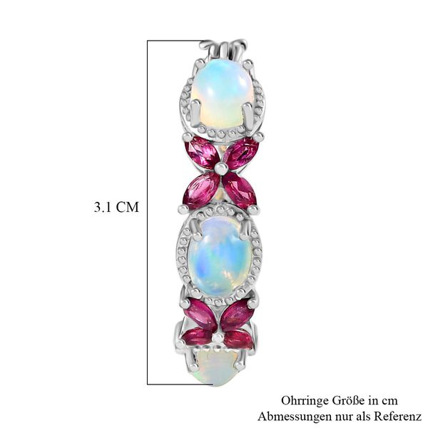 D'Joy AA Nat&uuml;rliche, &auml;thiopische Welo Opal und Rhodolith Granat Ohrringe - 5 ct. image number 4