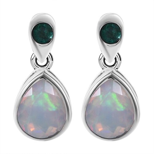 Äthiopische Welo Opal und Kagem sambische Smaragd-Ohrringe - 2,22 ct. image number 0