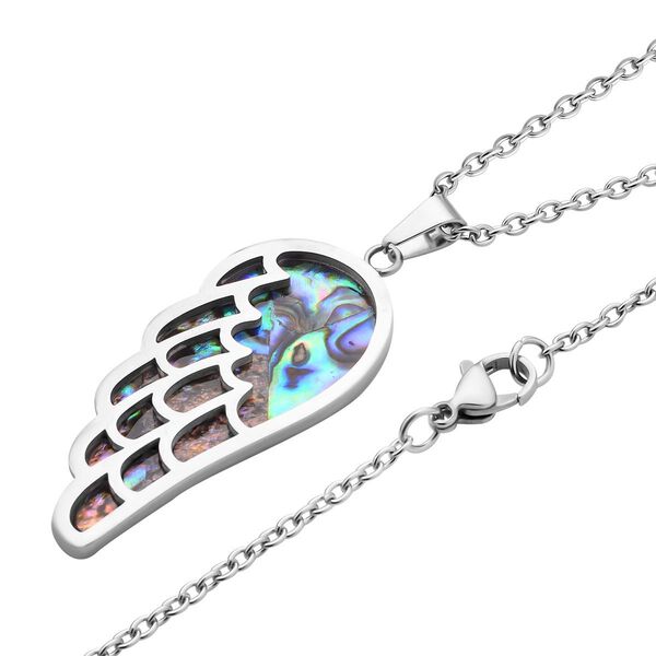 Abalone Muschel Anh&auml;nger mit Kette, Edelstahl emailliert ca. 10.00 ct image number 4