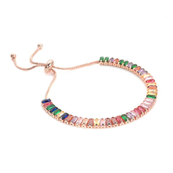 Mehrfarbiges Zirkonia Armband, ca. 15.25 cm, reines Messing ca. 19,50 ct image number 3