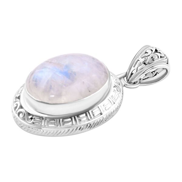 Regenbogen Mondstein Anhänger 925 Silber ca. 16,56 ct. image number 4