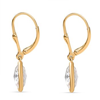 Moissanit Ohrringe, 925 Silber 750 Gelbgold Vermeil - 4,96 ct.