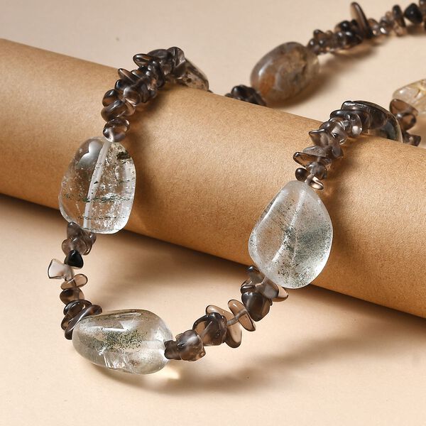 Lodlith, Rauchquarz Halskette ca. 60 cm 316L Edelstahl ca. 145.00 ct image number 2