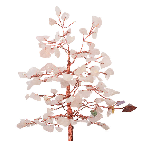 Rosenquarz R&auml;ucherkegelhalter mit R&uuml;ckfluss Effekt und Kristallbaum, inkl. 30 R&auml;ucherkegel, 18 x 10 x 20 cm, Pink image number 6