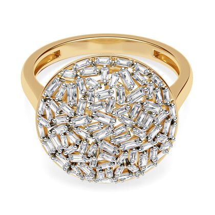 LUXURIANT DIAMOND - Lab Grown Diamant SI-GH SGL zertifiziert Ring 925 Silber 750 Gelbgold Vermeil (Gr&ouml;&szlig;e 18.00) ca. 1.00 ct
