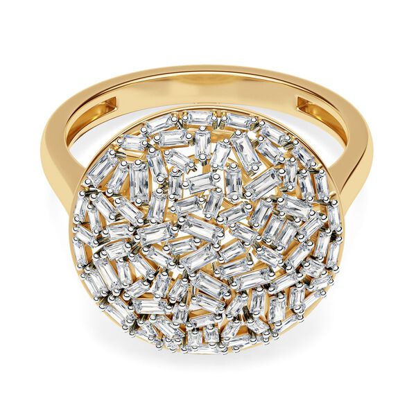 LUXURIANT SI-GH SGL zertifizierter Labor Diamant Ring, 925 Silber 750 Gelbgold Vermeil - 1 ct. image number 0