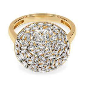 LUXURIANT DIAMOND - Lab Grown Diamant SI-GH SGL zertifiziert Ring 925 Silber 750 Gelbgold Vermeil (Größe 18.00) ca. 1.00 ct