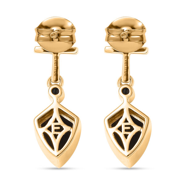 EverTrue AA schwarze Glasachat und Zirkon Ohrringe - 1,60 ct. image number 4