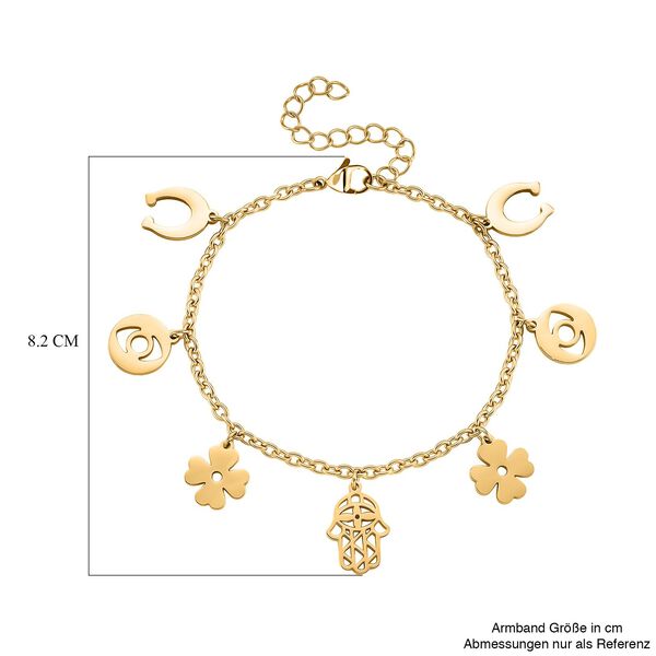 316L Edelstahl IP-Gelbbeschichtung Armband ca. 19 cm ca. 10,00g image number 6