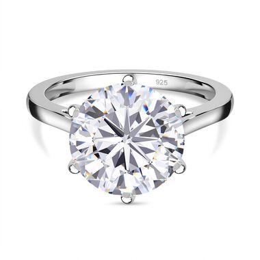 Weißer Kristall Ring, 925 Silber (Größe 16.00)