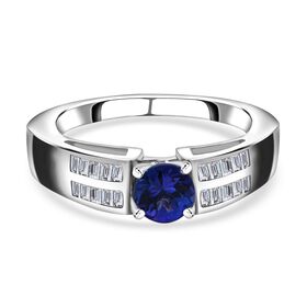 AAA Tansanit und Zirkon Ring - 0,79 ct.