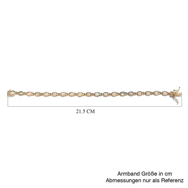 Natürliches, äthiopisches Welo Opal-Armband, ca. 20 cm, 925 Silber vergoldet ca. 5,89 ct image number 5