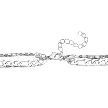 Kristall Halskette in Silberton, 52 cm