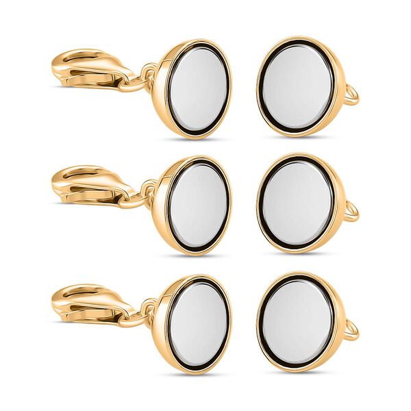 3er Set - Magnetverschluss mit Karabinerverschluss, 925 Silber vergoldet - 3 Gramm image number 4