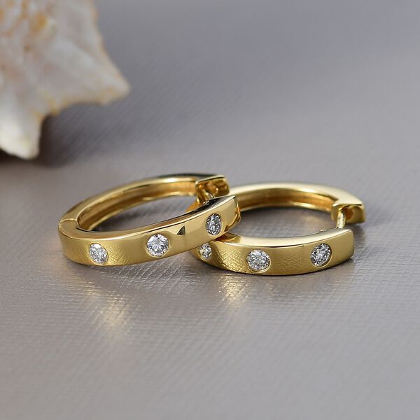 LUXURIANT SI Labor Diamant Creolen, 925 Silber Gelbgold Vermeil - 0,33 ct. image number 2