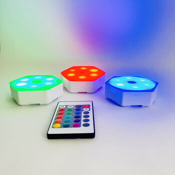 3er Set - Sechseckige Designer LED-Lichter mit Fernbedienung
