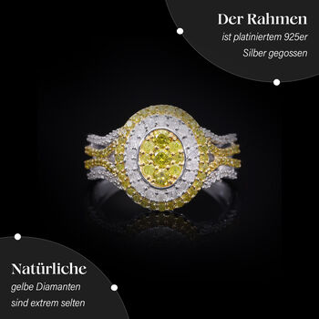 Gelber und wei&szlig;er Diamant Ring  - 0,99 ct.