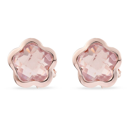 Rosenquarz-Ohrstecker, 925 Silber rosévergoldet ca. 6,51 ct image number 0