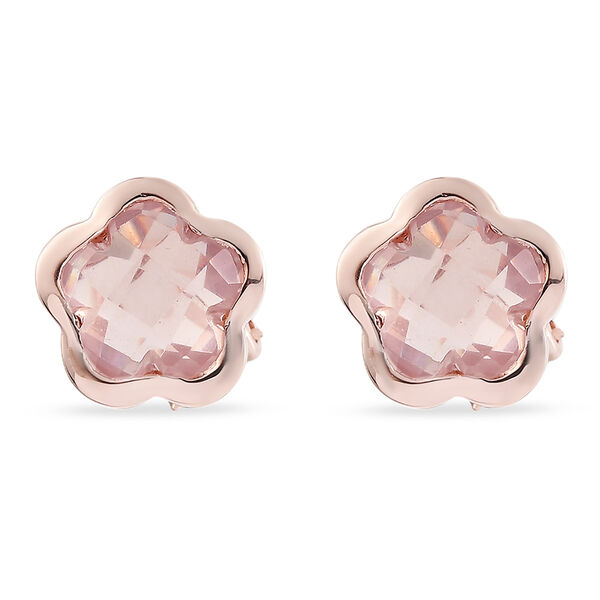 Rosenquarz-Ohrstecker, 925 Silber ros&eacute;vergoldet ca. 6,51 ct image number 0