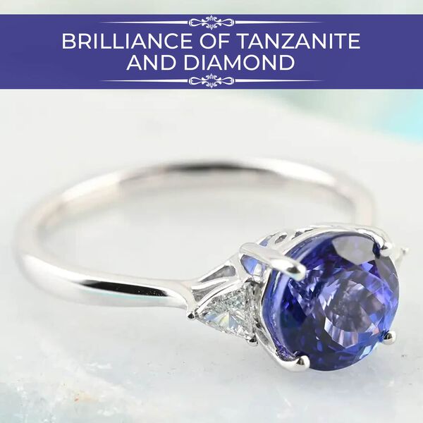 RHAPSODY zertifiziert und geprüft AAAA Tansanit und VS-EF Diamant Ring in 950 Platin- 2,10 ct. image number 1