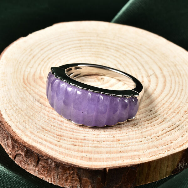 Lila Jade Ring 925 Silber Rhodium-Überzug image number 2
