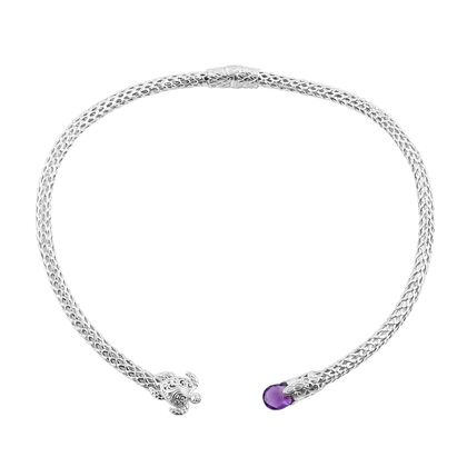 Royal Bali - Afrikanischer Amethyst Halskette ca. 50 cm 925 Silber ca. 7.00 ct