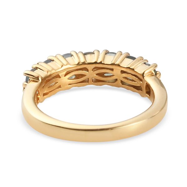 Alexandrit und Zirkon Half Band Ring 925 Silber Gelbgold Vermeil image number 7