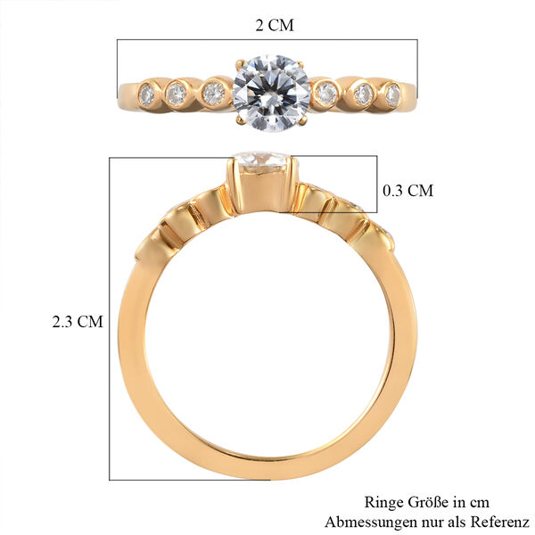 88 Facetten Moissanit Ring image number 7