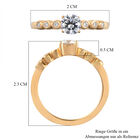 88 Facetten Moissanit Ring 925 Silber vergoldet (Größe 16.00) ca. 0,52 ct image number 6