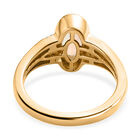 Natürlicher, äthiopischer Opal und weißer Zirkon-Ring, 925 Silber vergoldet  ca. 0,91 ct image number 5
