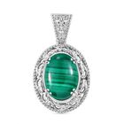 Malachit Anhänger 925 Silber rhodiniert ca. 15.54 ct